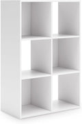 Signature Design by Ashley Onita Modern 3-Tier Floor Standing 6 Cube Organizer for Living Room, Wood, Works with 10.5 W x 10.5 D x 11 H Storage Bin (Sold Separately), White