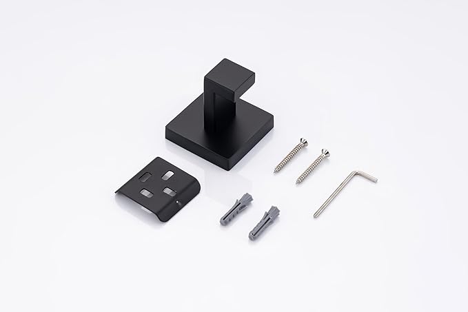 10-Piece Bathroom Hardware Set - Matte Black SUS304 Stainless Steel Wall-Mounted Towel Bar, Holder & Racks, 23.6 Inch