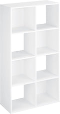 ClosetMaid Cubeicals 8 Cube Storage Shelf Organizer Bookshelf Stackable, Vertical or Horizontal, Easy Assembly, Wood, White