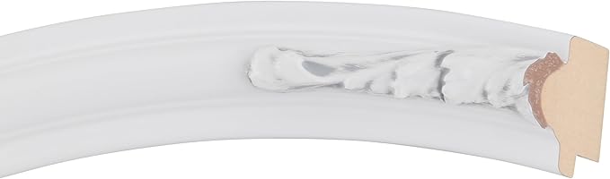 OVALCREST Oval Beveled Wall Mirror for Home Decor - Florence Style - Linen White - 32" x 26"
