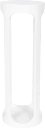 Kate and Laurel Dahl Modern Wooden Round Drink Table, 8 x 8 x 23, White, Transitional Circle Accent Pedestal Table for Living Room Plant Stand Indoors or Mini Bedroom Nightstand