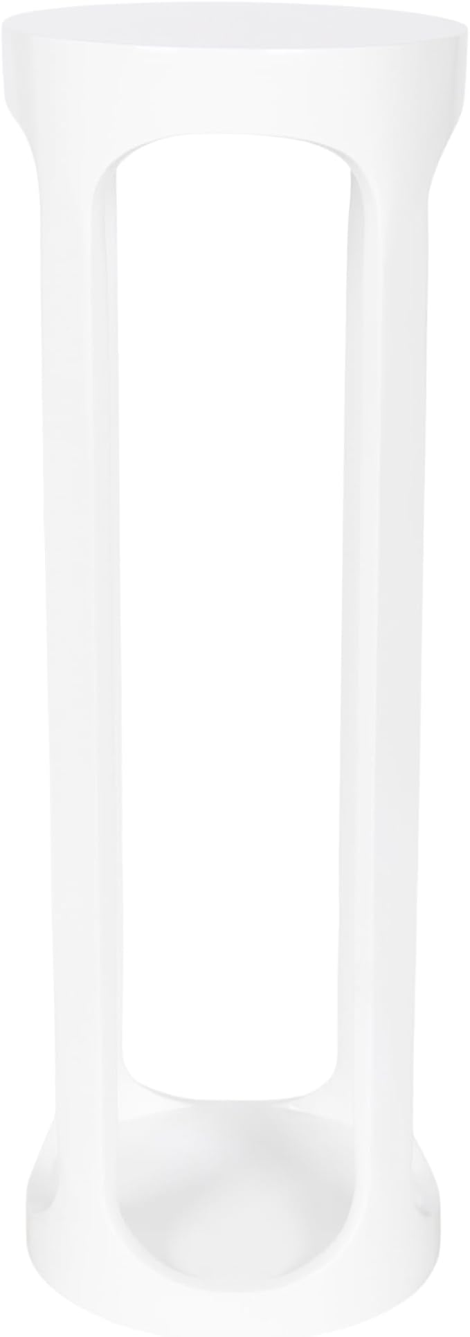 Kate and Laurel Dahl Modern Wooden Round Drink Table, 8 x 8 x 23, White, Transitional Circle Accent Pedestal Table for Living Room Plant Stand Indoors or Mini Bedroom Nightstand