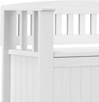 SIMPLIHOME Acadian Entryway Storage Bench - 36 inch Wide Solid Wood Small Hallway Seat in White, Transitional Bench for Mudroom or Entryway with Lift-Up Lid, 2 Compartments and Slatted Backrest