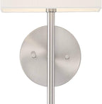 Possini Euro Design Favreau Modern Wall Sconce Lighting Brushed Nickel Silver Hardwired 16 1/4" High Fixture Rectangular Linen Shade Bedroom Bedside Living Room Home Hallway Dining Kitchen