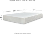 Signature Design by Ashley California King Size Chime 10 Inch Medium Firm Memory Foam Mattresswith Green Tea & Charcoal Gel for Pressure Relief, Fiberglass Free, Mattress In A Box