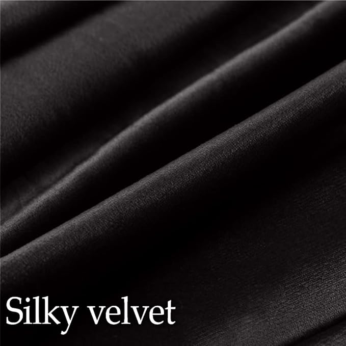 lalaLOOM Velvet Throw Pillow Covers, Set of 2, 24x24 Decorative Square Pillows Home Decor, Soft Accent Cases, Silky Machine Washable Pillowcases for Sofa, Couch, Bedroom, Living Room, Jet Black