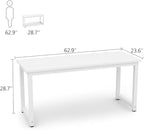 Tribesigns Computer Desk, 63 inch Large Office Desk Computer Table Study Writing Desk for Home Office, White