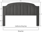 24KF Velvet Fabric Upholstered King/California King Headboard with Nail Trims, Modern Vertical Channel Design with Curved King Headboard, 6052-K-Dark Gray