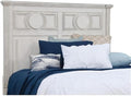 American Woodcrafters Brighten Distressed Antique White Wood King Headboard