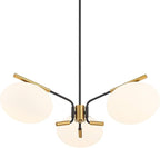 Possini Euro Design Possini Euro Gwynn 26 1/2" Black and Gold 3-Light Modern Chandelier