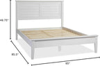 Grain Wood Furniture Greenport Solid Wood Platform Bed, Queen Size, Brushed White