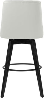 Watson & Whitely Bar Stools, 360° Swivel Upholstered Bar Stool with Back, 30" H Bar Height Barstools, Set of 2, Faux Leather in White