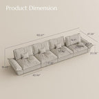 POVISON Oversized Modular Sectional Sailboat Sofa for Living Room with Adjustable Backrest Sectional Couches Large Deep Sofa Set 4 Seats Big Comfy Cloud Couch for House Office