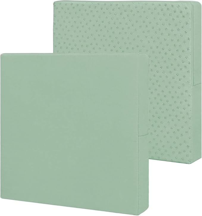 Easy-Going Waterproof Patio Cushion Covers 27x25x5 inch 2 Pack Replacement Non-Slip Outdoor Seat Cushion Slipcover with Zipper. Greyish Green
