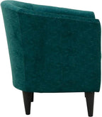 Pemberly Row 17.5" Traditional Polyester Fabric Club Chair in Teal