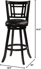 Hillsdale Fairfox 30.5" Wood Swivel Bar Height Stool, Black