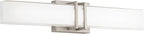 Possini Euro Design Exeter Modern Wall Mount Light LED Brushed Nickel Silver Metal 24" Wide Vanity Bar Fixture Rectangular Silk Screened Glass Shade Decor for Bathroom Over Mirror House Home