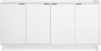 Prepac Simply Modern 4 Door Console Table with Storage, White Storage Cabinet with Doors and Shelves, Sideboard Storage Cabinet 60" W x 30" H x 16" D, WCBG-1820-1