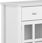 SIMPLIHOME Artisan Buffet - 54 inch Wide Solid Wood 3-Door Sideboard Buffet in White, Contemporary Storage Cabinet for Dining Room or Kitchen with Adjustable Shelves and Bronze Hardware