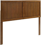 Pemberly Row King Modern Rubberwood and MDF Headboard in Walnut