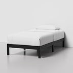 LIFEMENT Classic Wood Platform Bed Frame, Essential, Noise Free, Under Bed Storage, No Box Spring Needed, Easy Assembly (Black, Twin)