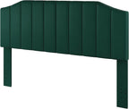 King Size Headboard Only, Velvet Upholstered Headboard King/California King Size Wall Mount and Bed Frame Mount, Featuring High-Density Sponge Padding Easy Assembly Comfort Style-Jade Green