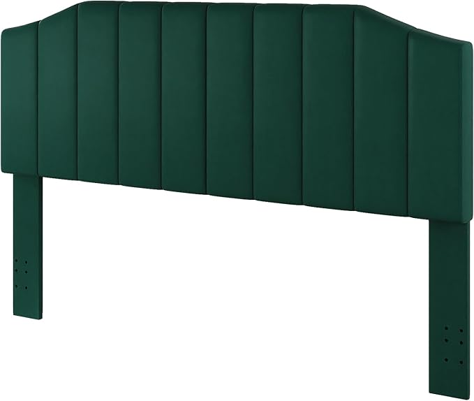 King Size Headboard Only, Velvet Upholstered Headboard King/California King Size Wall Mount and Bed Frame Mount, Featuring High-Density Sponge Padding Easy Assembly Comfort Style-Jade Green