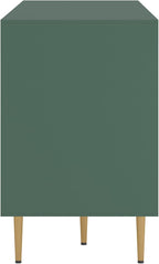 66" Modern TV Stand for TVs up to 75",TV Cabinet with Glass Door,Entertainment Center with Storage,Television Stands with Gold Legs,Media Console for Bedroom,Living Room,Green