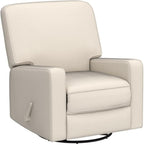 Harkawon Swivel Rocker Recliner Chair, Glider Rocker Recliner, Rocking Chair Nursery, Fabric Chair with High Back, Deep Seat, for Living Room, Bedroom, Beige