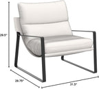 LukeAlon Modern Linen Accent Armchair, Upholstered Soft Living Room Chair with Metal Base Removable Thickened Cushion Single Sofa Chair Comfy Lounge Chair for Bedroom Living Room, White