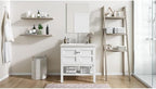Hanover Manorville 31'' Vanity Cabinet with Sink Combo for Bathroom, Powder Room | Pre-Assembled Cabinet | 2 Doors, Bottom Shelf | Artificial Stone Marble Countertop, White Cabinet | HANVN0101-31-1WH