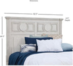 American Woodcrafters Brighten Distressed Antique White Wood King Headboard