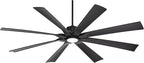 Possini Euro Design 70" Defender Modern Large Indoor Outdoor Ceiling Fan with LED Light Remote Control Matte Black Damp Rated for Patio Exterior House Home Porch Gazebo Garage Barn
