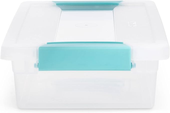 Sterilite Medium Clip Latch Lid Storage Container Tote, 12 Pack, and Small Clip Latch Lid Storage Container Tote, 12 Pack for Home Organization