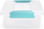 Sterilite Medium Clip Latch Lid Storage Container Tote, 12 Pack, and Small Clip Latch Lid Storage Container Tote, 12 Pack for Home Organization