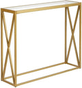 Arlo 36'' Wide Rectangular Console Table in Brass