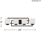 Possini Euro Design Modern Wall Light Black Hardwire 29" 4-Light Fixture Opal White Rectangular Geometric Glass Shade for Bedroom Bathroom Bedside Vanity Living Room Home Mirror Hallway Dining