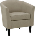 Pemberly Row 17.5" Polyester Fabric Club Chair in Taupe Brown