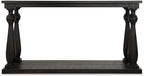 Signature Design by Ashley Mallacar Rustic Cottage Rectangular Sofa Table with Floor Shelf, Black