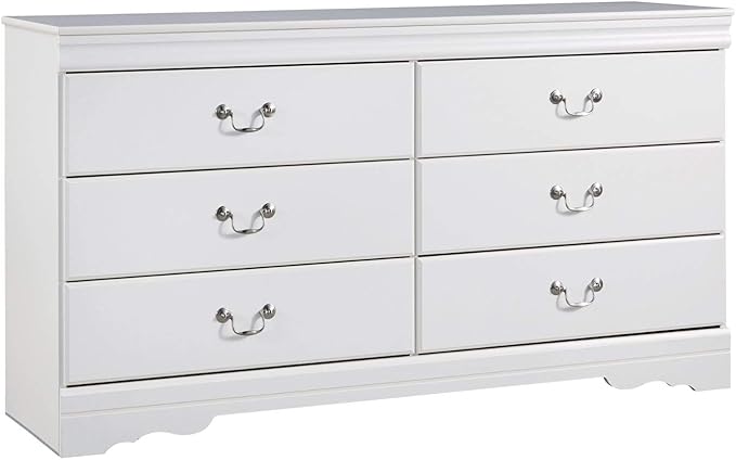 Signature Design by Ashley Anarasia Modern Glam Children's 6 Drawer Dresser, White
