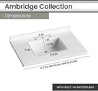 Hanover Ambridge 31'' Vanity Cabinet with Sink Combo for Bathroom, Powder Room | Pre-Assembled Cabinet | 1 Door, 3 Drawers | Artificial Stone Countertop, Gray Cabinet | HANVN0104-31-0GR