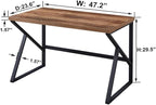 HSH Home Office Computer Desk, Industrial Modern Simple Metal Wooden PC Laptop Executive Desk, Farmhouse Student Computer Table for Work Study Writing Gaming in Bedroom Living Room, Rustic Oak 47 Inch
