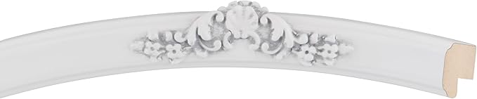 OVALCREST Oval Beveled Wall Mirror for Home Decor - Athena Style - Linen White - 26" x 22" Outside Dimensions