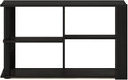 Furinno Romain Narrow End Table with Shelves, Espresso/Black
