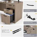 100.4" U-Shaped Executive Computer Desk with Lockable File Cabinets, Large Home Office or Business Workstation with Drawers, Cable Management (Lime)