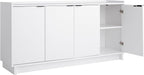 Prepac Simply Modern 4 Door Console Table with Storage, White Storage Cabinet with Doors and Shelves, Sideboard Storage Cabinet 60" W x 30" H x 16" D, WCBG-1820-1