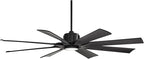 Possini Euro Design 60" Defender Modern Large Indoor Outdoor Ceiling Fan with LED Light Remote Control Matte Black Damp Rated for Patio Exterior House Home Porch Gazebo Garage Barn