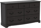 T4TREAM 7 Drawers Dresser Chests for Bedroom, Wood Vintage Chests of Drawers, Rustic Dressers Chset Organizer for Bedroom, Living Room, Hallway, Espresso