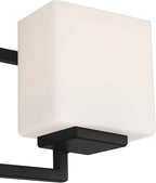 Possini Euro Design Lighting on The Square Modern Wall Mount Light Matte Black Aluminum Hardwired 37" 5-Light Fixture Opal Glass Shade for Bathroom Vanity Mirror House Living Room Home Hallway