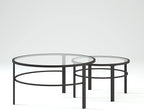 Henn&Hart Round Nested Coffee Table in Blackened Bronze, Coffee Table coffee tables for living room, studio apartment essentials, 36" Wide
